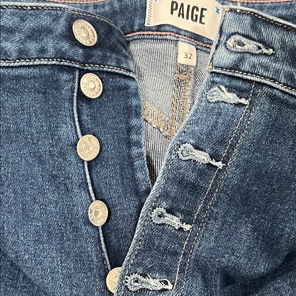 PAIGE Sarah Slim Jeans in Dark Blue Denim - Picture 4 of 6